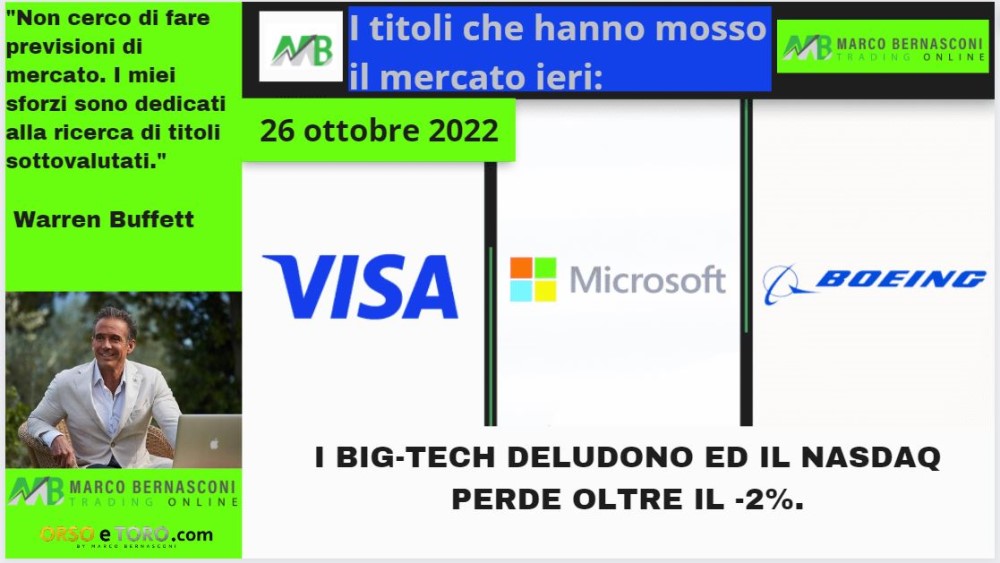 I titoli che hanno mosso il mercato usa ieri 26 ottobre 2022
