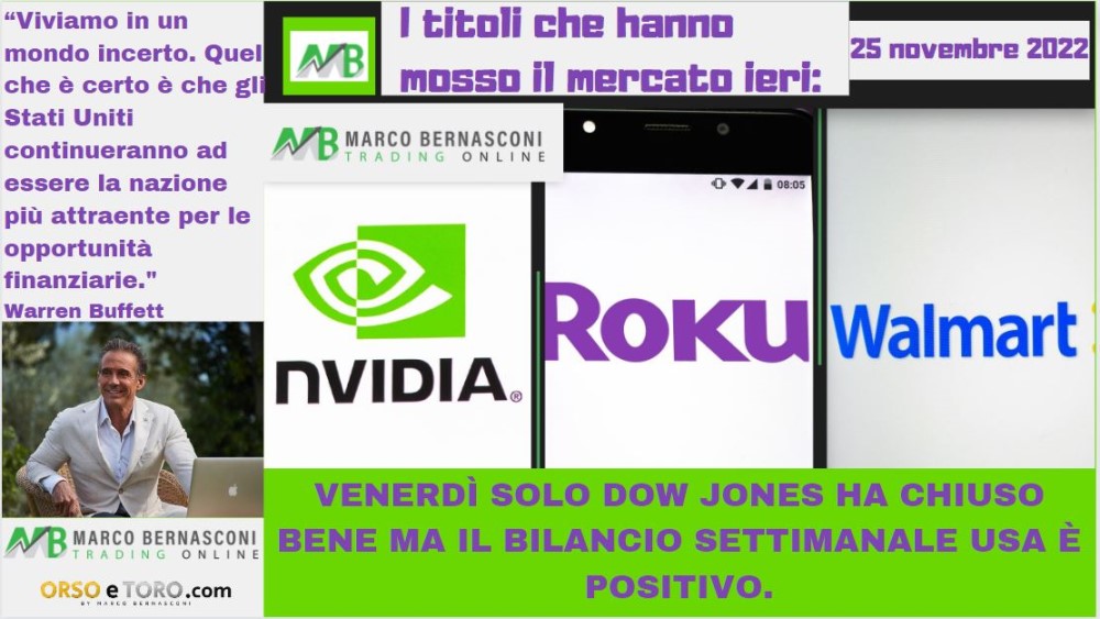 I titoli che hanno mosso il mercato usa il 25 novembre 2022