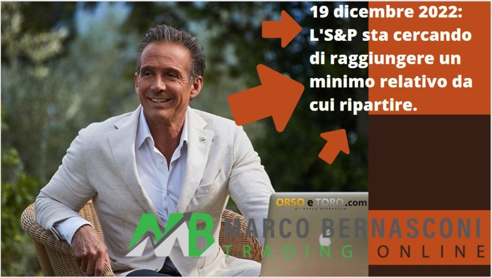 19 dicembre 2022: L'S&P sta cercando di raggiungere un minimo relativo da cui ripartire.