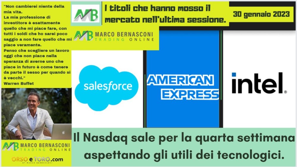 Il Nasdaq sale per la quarta settimana aspettando gli utili dei tecnologici.