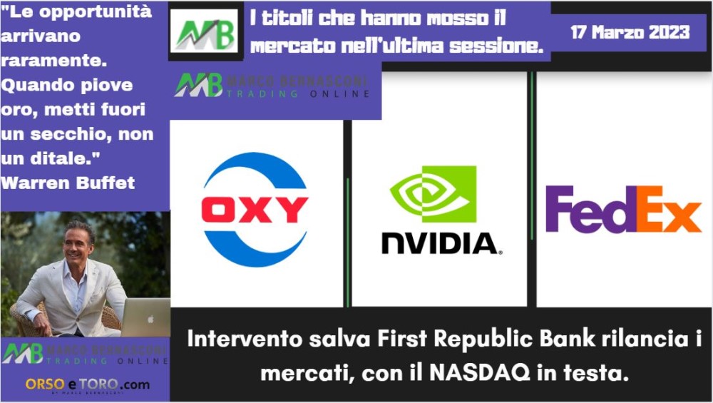 I titoli che hanno mosso il mercato usa il 16 marzo 2023