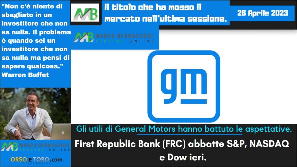 Il titolo che ha mosso il mercato usa il 25 aprile 2023