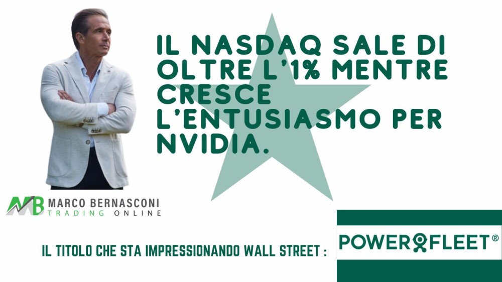 Il NASDAQ sale di oltre l'1% mentre cresce l'entusiasmo per NVIDIA.