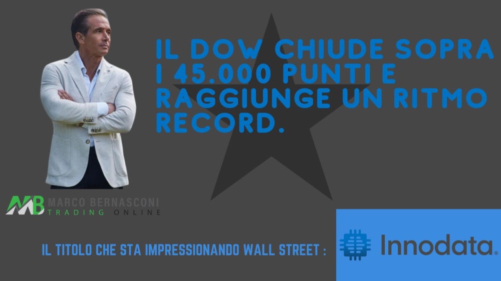 Il Dow chiude sopra i 45.000 punti e raggiunge un ritmo record.