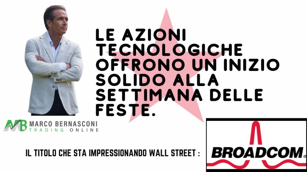 Le azioni tecnologiche offrono un inizio solido alla settimana delle feste.