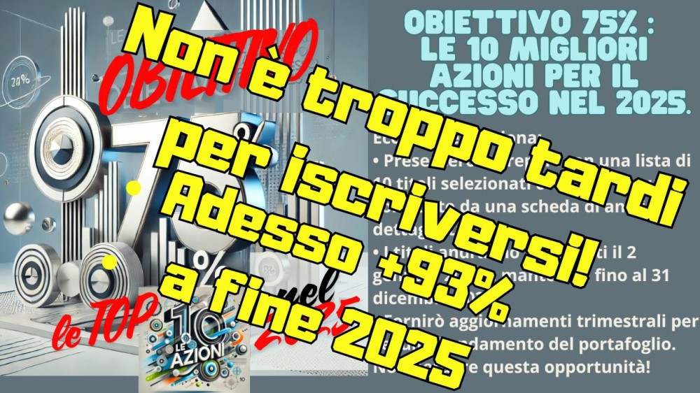 obiettivo 75% al 1701 +93%