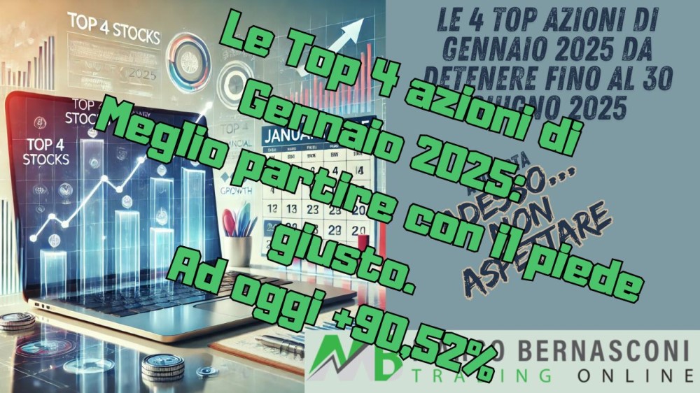Le Top 4 azioni di Gennaio 2025 Meglio partire con il piede giusto. Ad oggi +90,52%