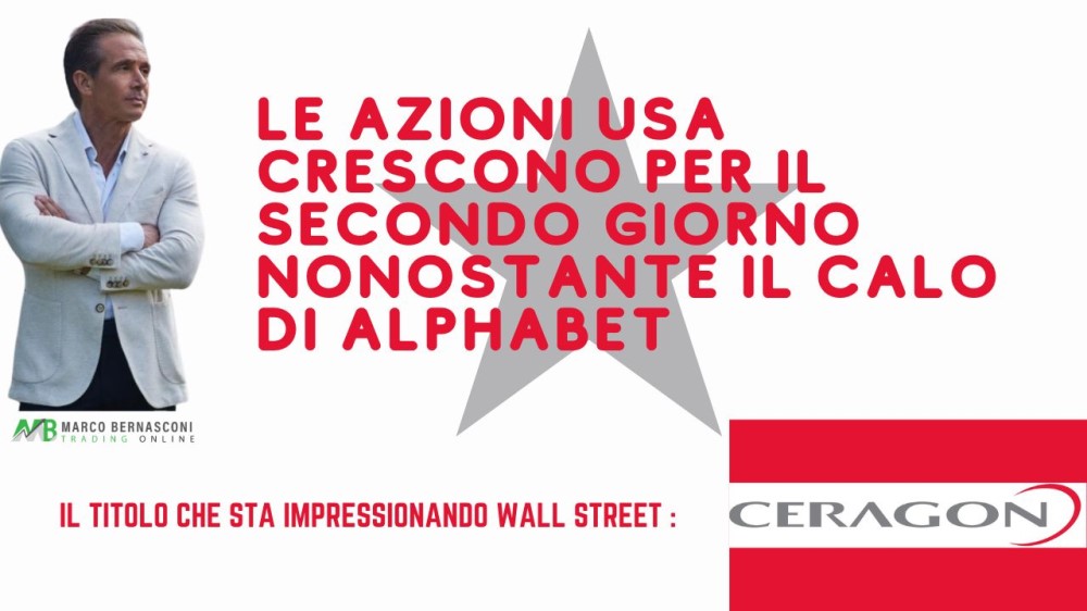 Le azioni USA crescono per il secondo giorno nonostante il calo di Alphabet