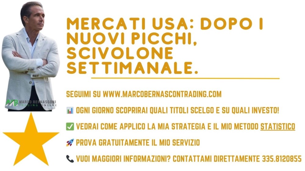 Mercati USA dopo i nuovi picchi, scivolone settimanale.