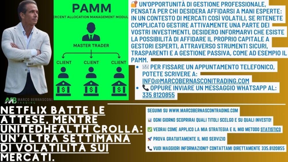 Netflix batte le attese, mentre UnitedHealth crolla un'altra settimana di volatilità sui mercati.
