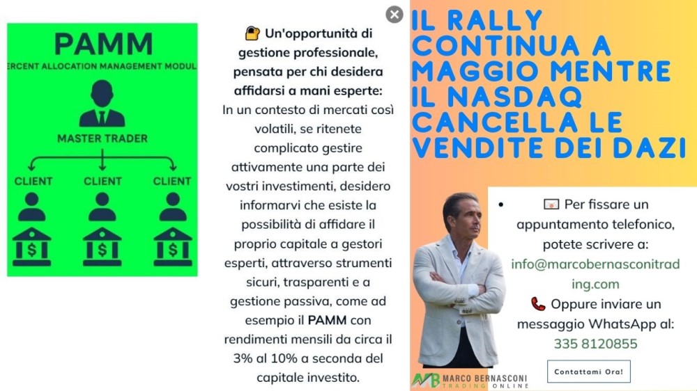 Il rally continua a maggio mentre il NASDAQ cancella le vendite dei dazi