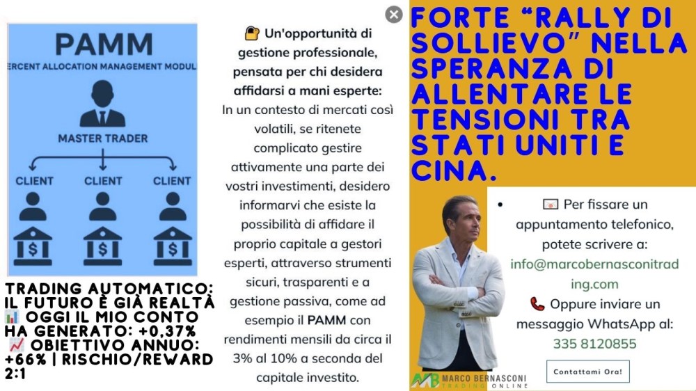 Forte “rally di sollievo” nella speranza di allentare le tensioni tra Stati Uniti e Cina.