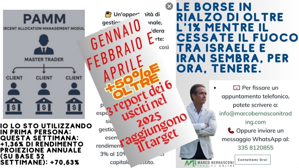 Le Borse in rialzo di oltre l'1% mentre il cessate il fuoco tra Israele e Iran sembra, per ora, tenere.