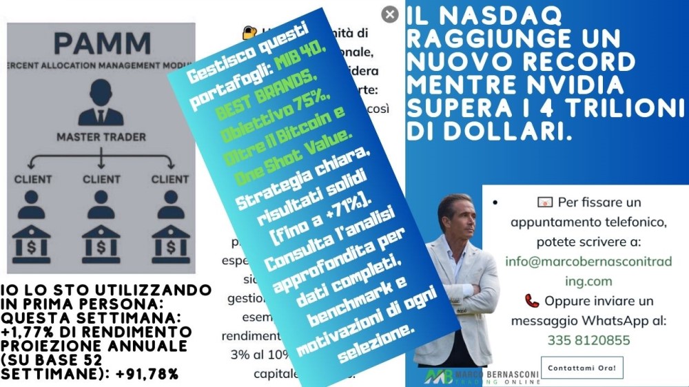 Il NASDAQ raggiunge un nuovo record mentre NVIDIA supera i 4 trilioni di dollari.