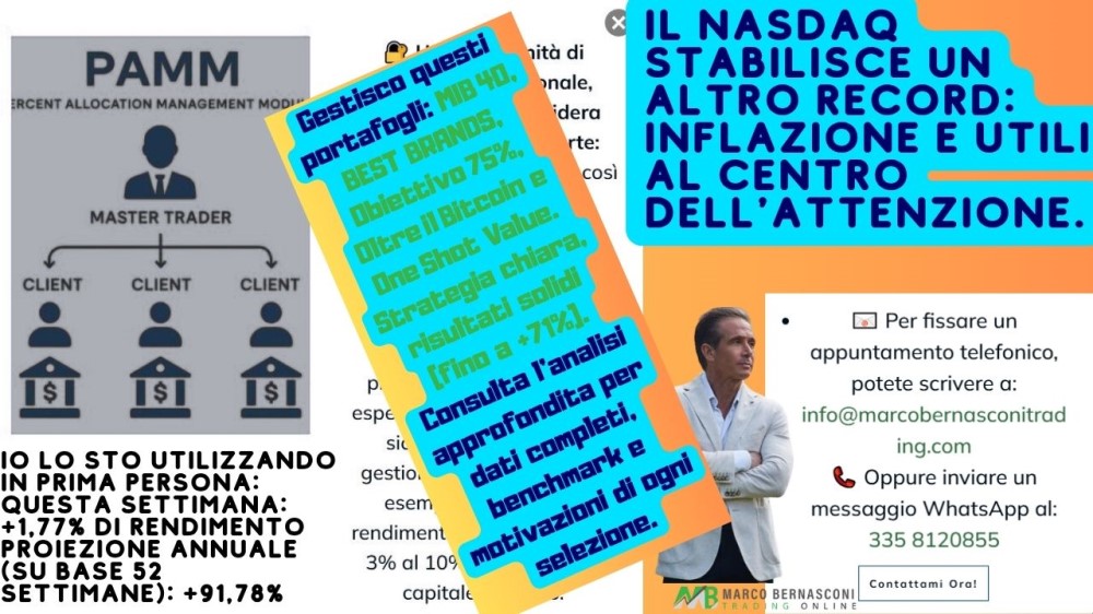 Il NASDAQ stabilisce un altro record inflazione e utili al centro dell'attenzione.
