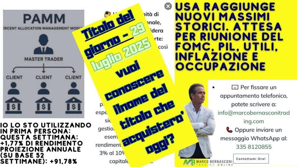 USA raggiunge nuovi massimi storici. Attesa per riunione del FOMC, PIL, utili, inflazione e occupazione