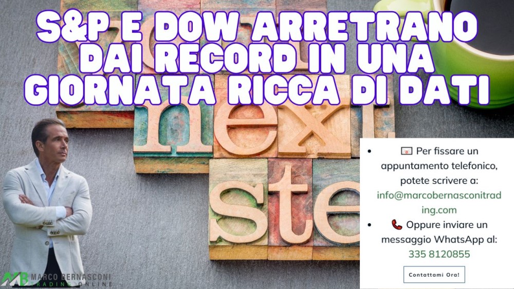 S&P e Dow arretrano dai record in una giornata ricca di dati