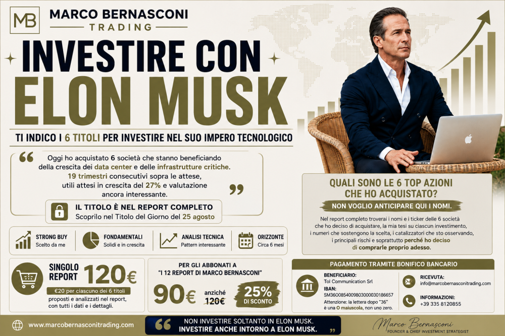INVESTIRE CON ELON MUSK: Ti indico i 6 titoli per investire nel suo impero tecnologico