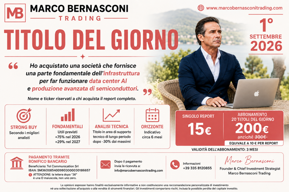 TITOLO DEL GIORNO 1° SETTEMBRE: società che fornisce data center AI e produce semiconduttori