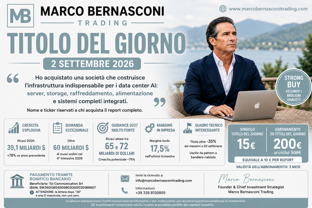 TITOLO DEL GIORNO 2 SETTEMBRE: infrastruttura indispensabile per data center AI 