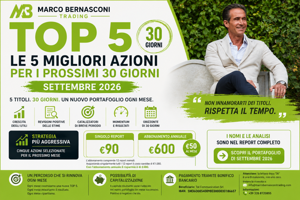 Se oggi avessi un capitale da investire per soli 30 giorni, quali sono le 5 azioni che vorrei possedere?