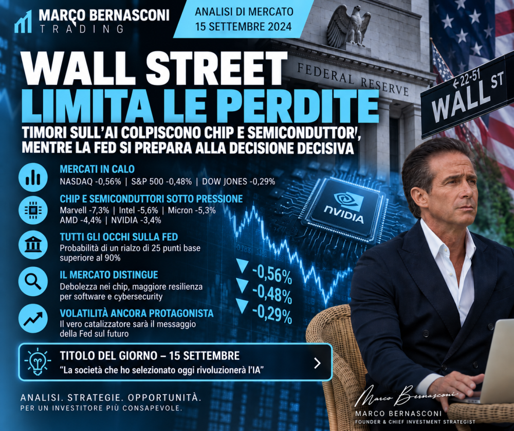 Wall Street cambia idea sulla Fed: Nasdaq +1,69%, rendimenti in calo e l’AI torna protagonista