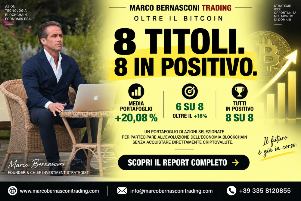OLTRE IL BITCOIN - 8 TITOLI. 8 IN POSITIVO - 18 SETTEMBRE 2026