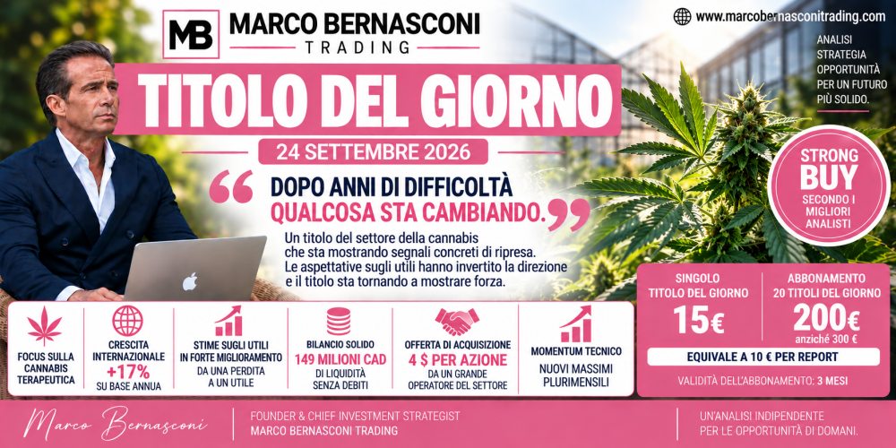 TITOLO DEL GIORNO 24 SETTEMBRE: dopo anni di difficoltà qualcosa sta cambiando