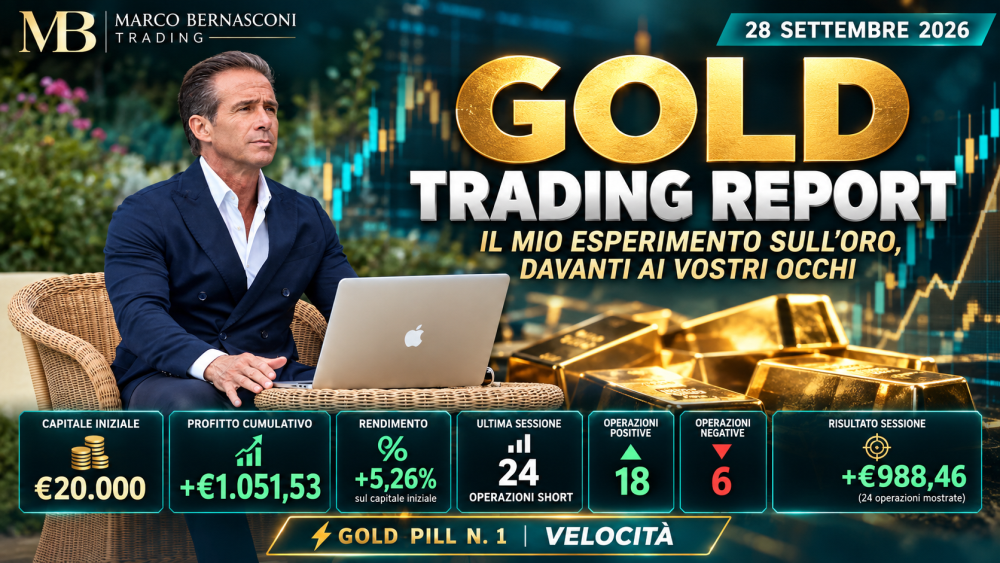 GOLD TRADING REPORT - Il mio esperimento sull'oro, davanti ai vostri occhi +€1.051,53