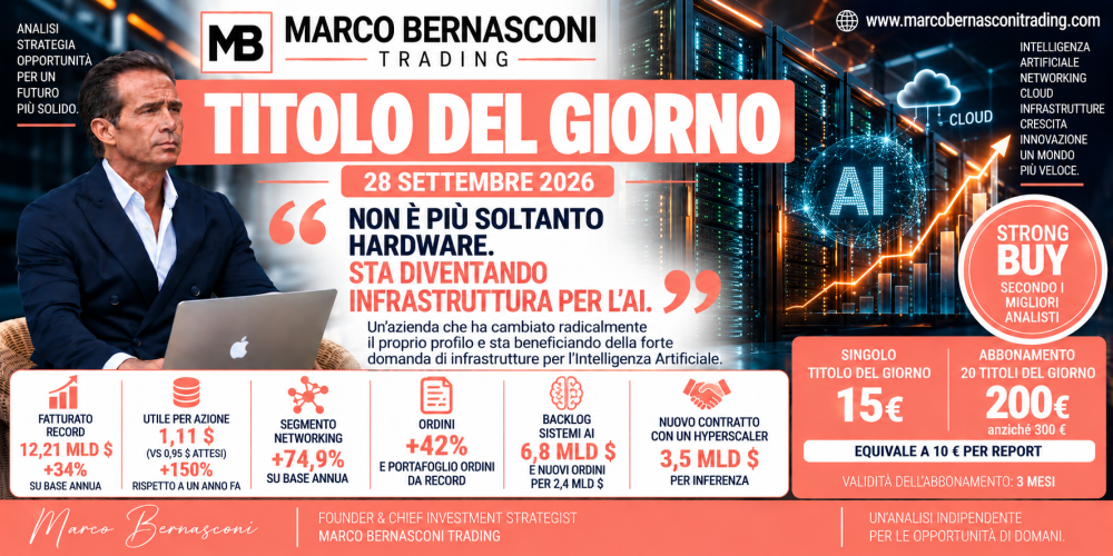 TITOLO DEL GIORNO 28 SETTEMBRE: Non più soltanto hardware, sta diventando infrastruttura per l'AI