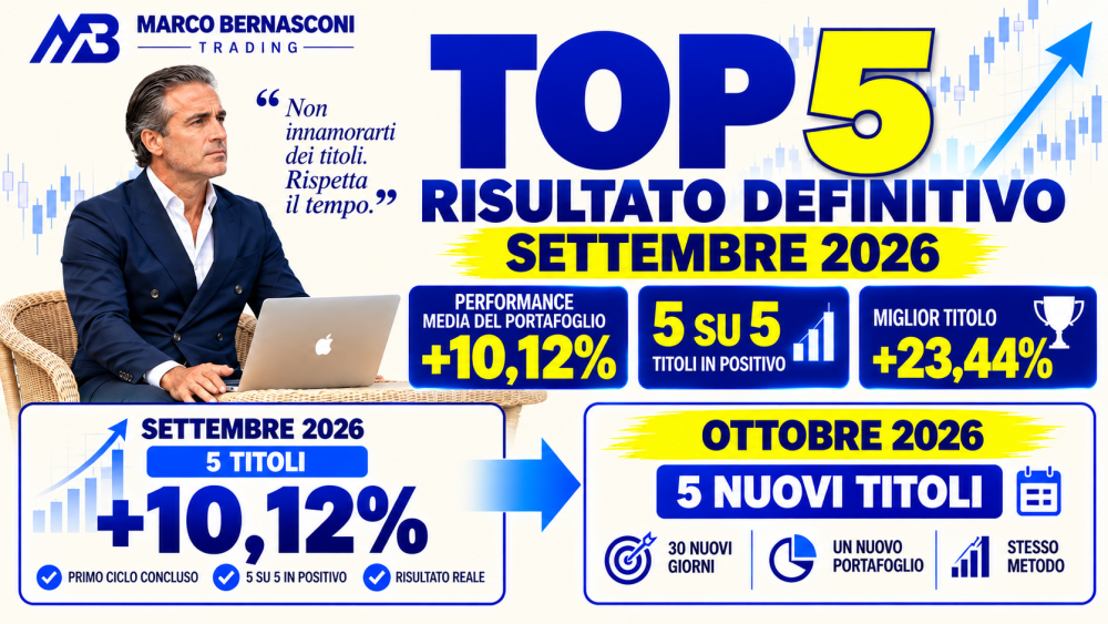 TOP 5 – SETTEMBRE 2026 - PRIMO CICLO CONCLUSO: +10,12% - 30 SETTEMBRE: SI CHIUDE SETTEMBRE. SI APRE OTTOBRE.